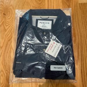 Poncho Men's Navy Dress Shirt